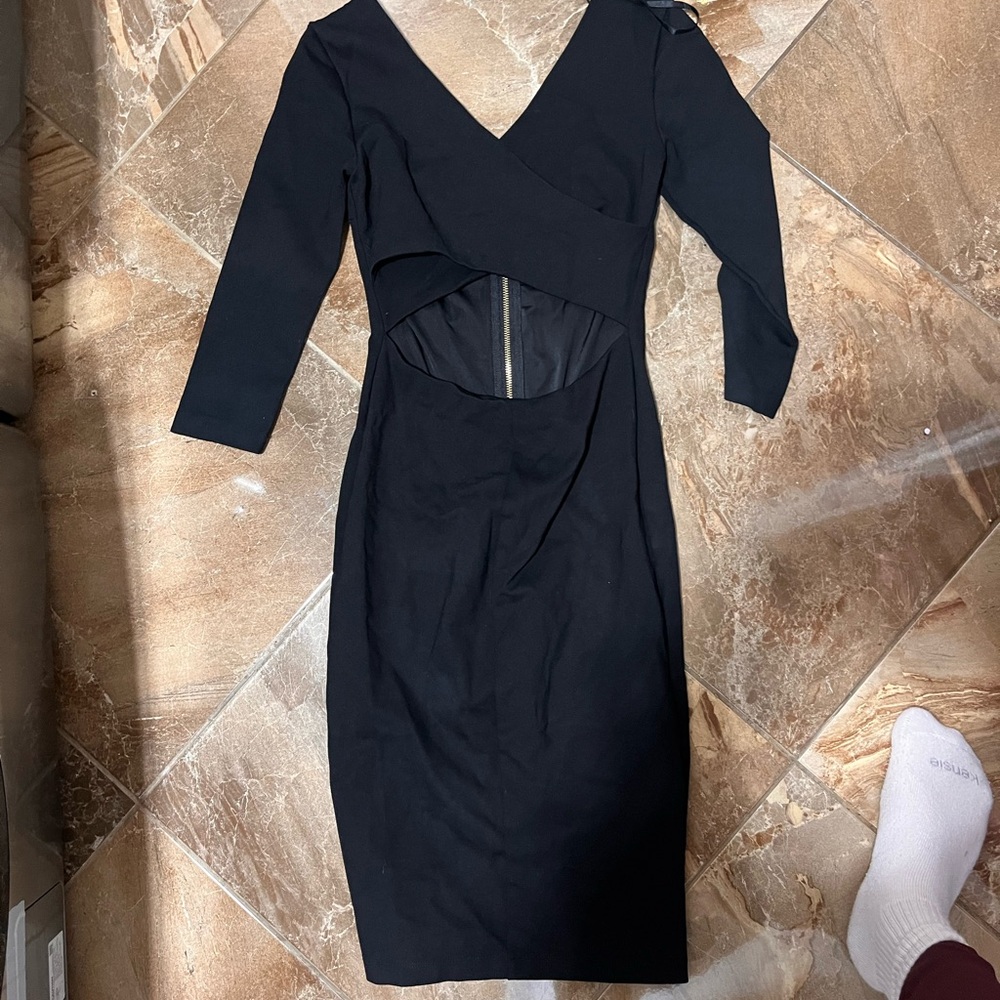 bebe Black Asymmetrical Women's Dress